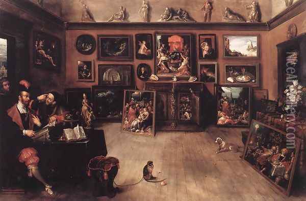 An Antique Dealer's Gallery 1615-20 Oil Painting - Frans the younger Francken