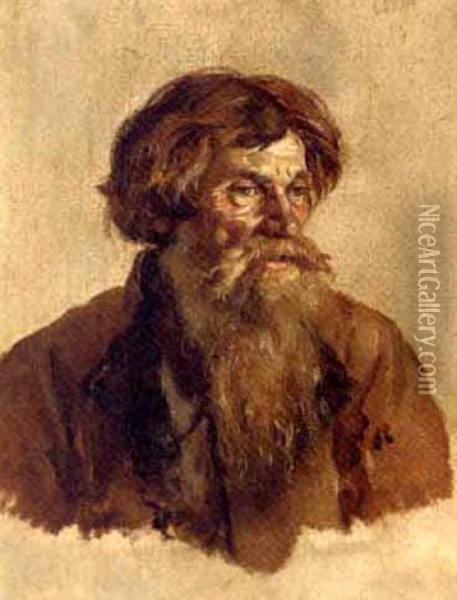 Portrait Of An Old Man Oil Painting - Ilya Repin
