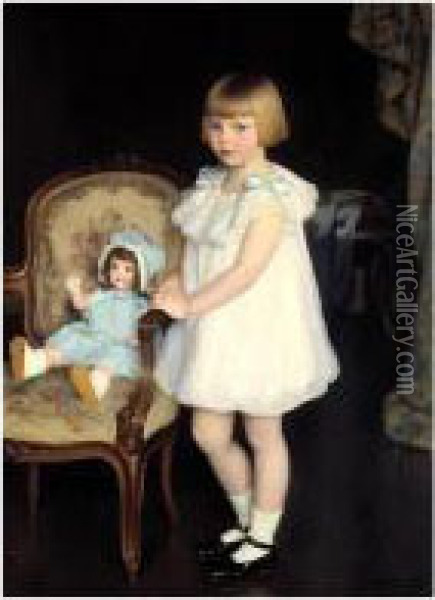 Portrait Of Eleanor Anne Schrafft Oil Painting - William Macgregor Paxton