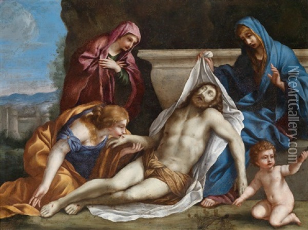 Die Grablegung Christi Oil Painting - Giovanni Francesco Romanelli