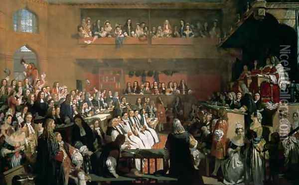 The Trial of the Seven Bishops in the House of Commons during the Reign of James II Oil Painting - John Rogers Herbert