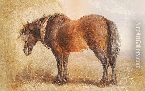 Plough Horse Oil Painting - Henry Brittan Willis