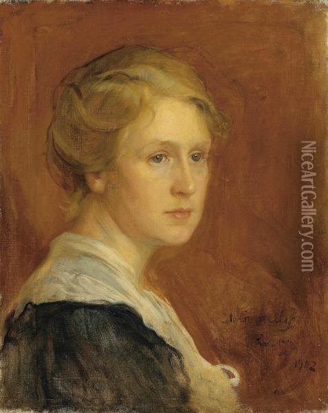Portrait Of Miss Constance Ellen Guinness Oil Painting - Philip Alexius De Laszlo