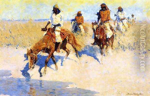 Pool In The Desert Oil Painting - Frederic Remington