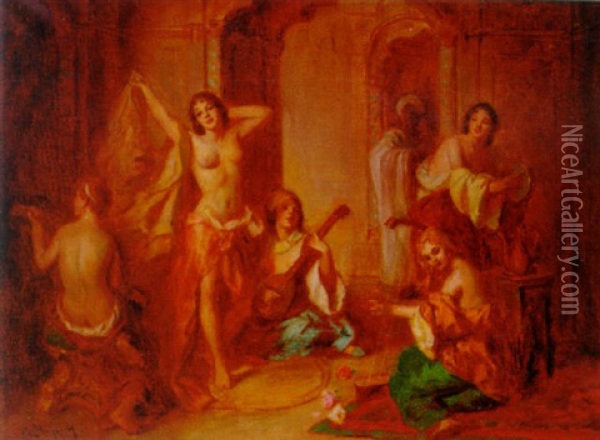 In The Harem Oil Painting - Mozart Rottmann