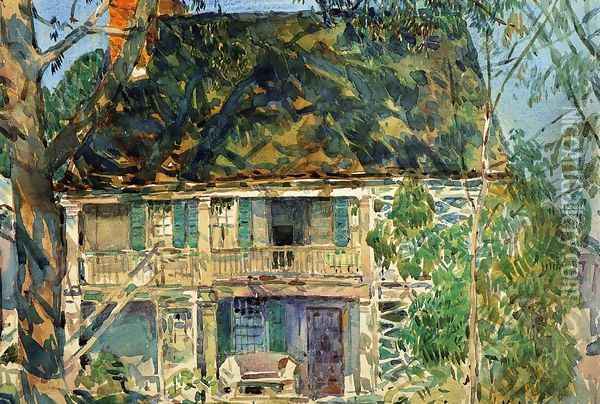 The Brush House Oil Painting - Frederick Childe Hassam