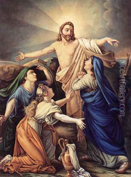 Le Christ et les trois Maries Oil Painting - Alexandre Charles Guillemot