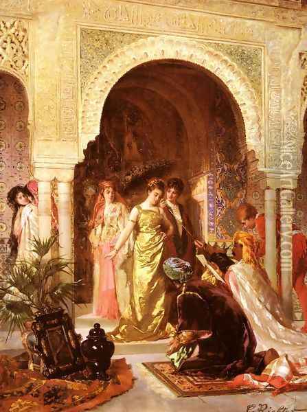 L' Offrande (The Offering) Oil Painting - Edouard Frederic Wilhelm Richter