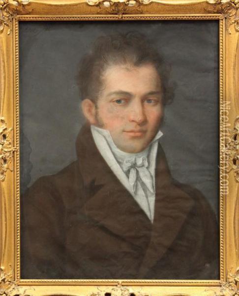''portrait Of A Young Man' Oil Painting - Joseph Michael Gandy