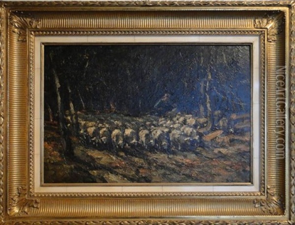 Retour A La Bergerie Oil Painting - Felix Saturnin Brissot de Warville
