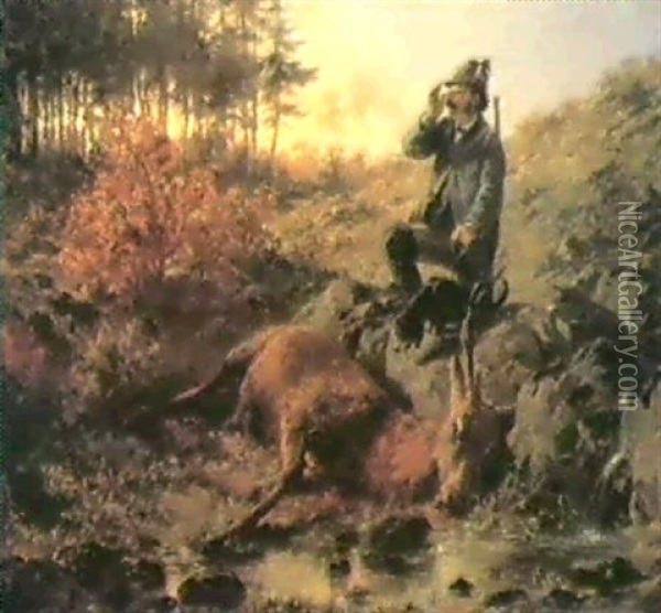 Auf Der Jagd Oil Painting - Hugo Wilhelm Kauffmann