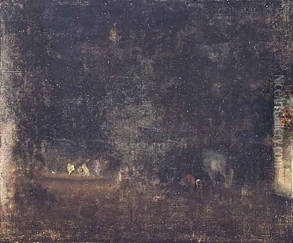 Nocturne in Green and Gold 1877 Oil Painting - James Abbott McNeill Whistler