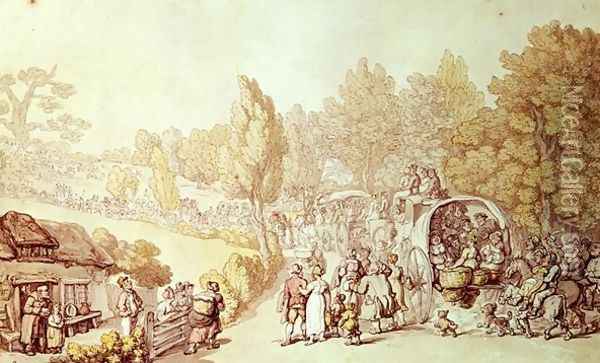 Road to Epsom, 1812 Oil Painting - Thomas Rowlandson