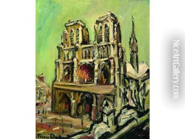 Notre-dame De Paris En Hiver Oil Painting - Pierre Dumont
