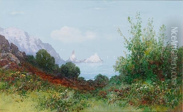 Anstey Cove, Torquay, Devon Oil Painting - Frederick John Widgery