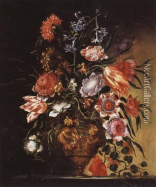 Floral Still Life Oil Painting - Jean-Baptiste Belin de Fontenay the Elder