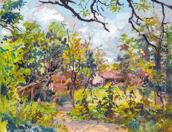 Land In Szada Oil Painting - Bertalan Szekely Von Adamos