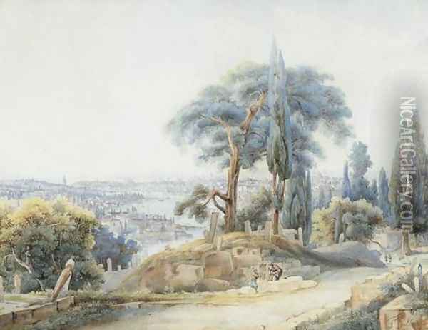 Constantinople Heights (Sur les hauteurs de Constantinople) Oil Painting - Friedrich Perlberg