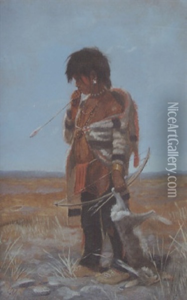 Indian Boy Oil Painting - Charles Marion Russell