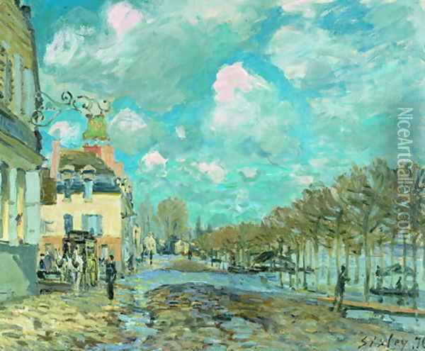 Flood at Port-Marly V Oil Painting - Alfred Sisley