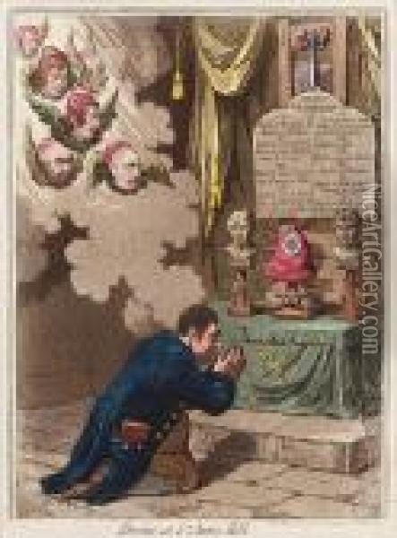 Shrine At St Ann's Hill & Nightly Visitors, At St Ann's Hill Oil Painting - James Gillray