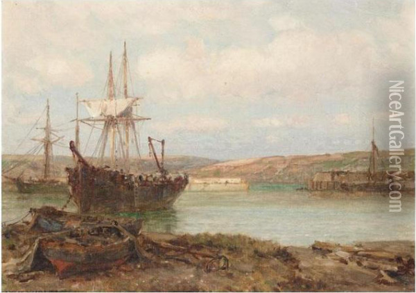Dutch Shipping Off The Coast Oil Painting - Hermanus Koekkoek