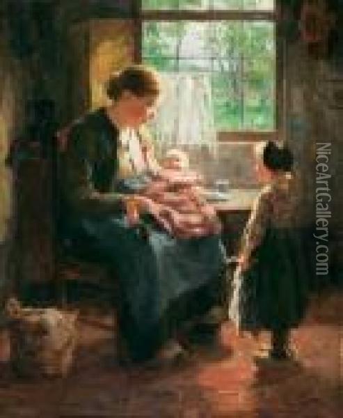 Maternal Care Oil Painting - Evert Pieters