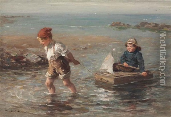 The Young Mariners Oil Painting - William Marshall Brown