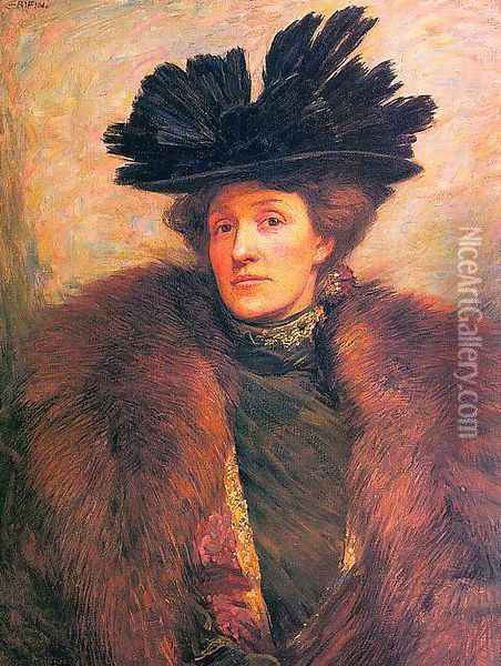 Portrait of a Lady, Paris 1897 Oil Painting - Walter Griffin