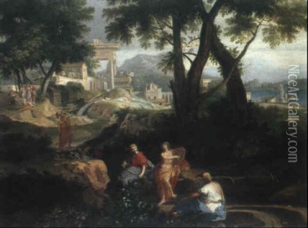 Orpheus Und Eurydike Oil Painting - Jan Frans van Bloemen