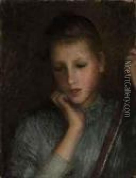 Pensive Oil Painting - George Clausen