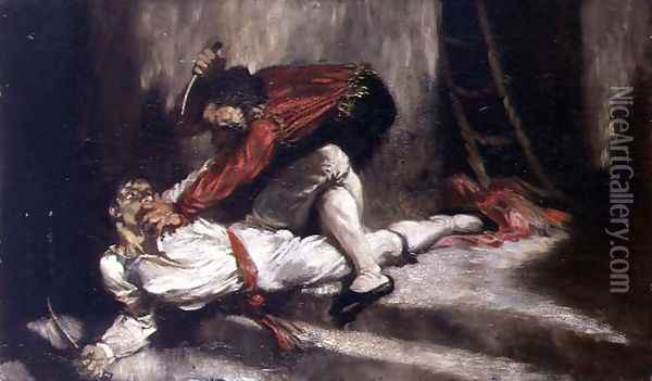 The Death Blow, 1910 Oil Painting - Glyn Warren Philpot