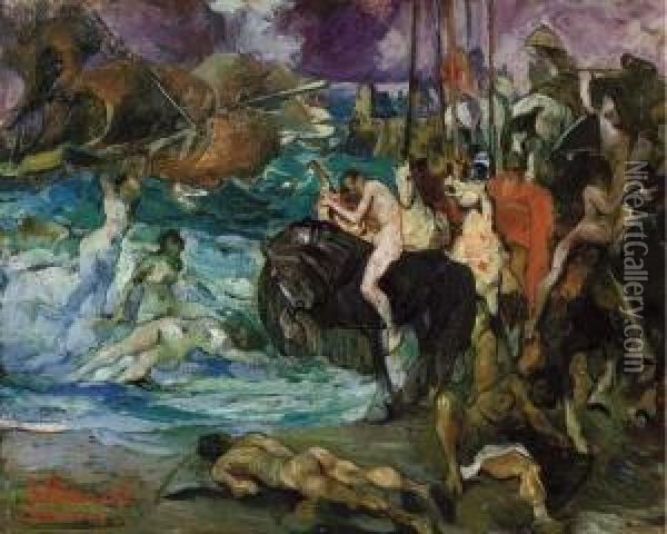 Scena Mitologica Oil Painting - Giuseppe Rivaroli