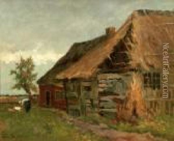 By The Farmhouse Oil Painting - Willem Johannes Weissenbruch