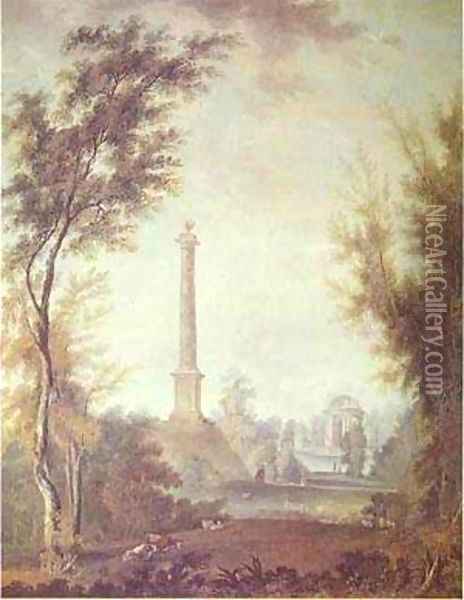 The Eagle Column At Gatchina 1798 Oil Painting - Semen Fedorovich Shchedrin