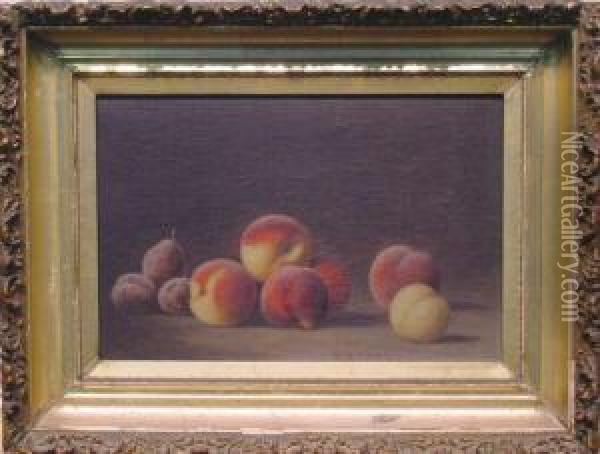Still Life With Peaches And Plums Oil Painting - Barton Stone Hays