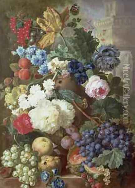 Flowers and Fruit 2 Oil Painting - Jan van Os