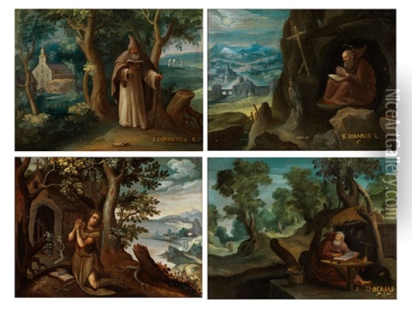 Darstellungen Von Eremiten-heiligen (set Of 4) Oil Painting - Paul Bril
