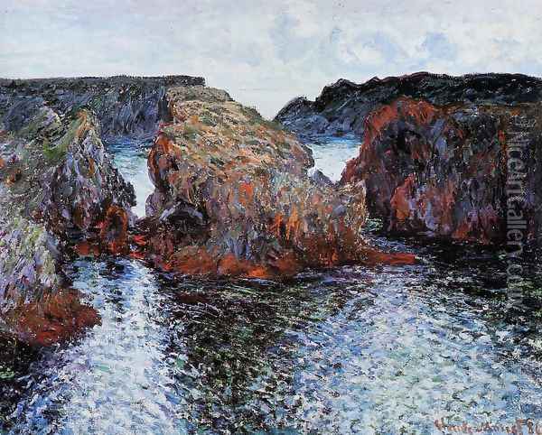 Belle Ile Rocks At Port Goulphar Oil Painting - Claude Oscar Monet