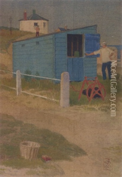 The Blue Shed Oil Painting - Joseph Edward Southall