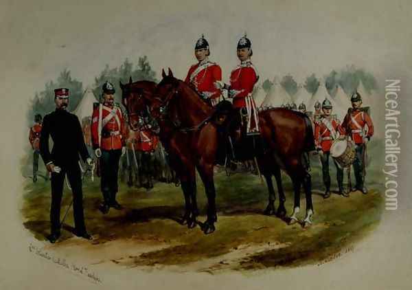 Second Volunteer Battalion, Royal Fusiliers, 1884 Oil Painting - Richard Simkin