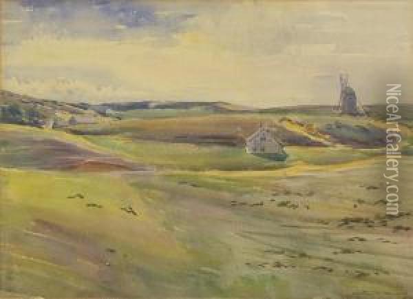 Sunset On Cape Cod - Year 1922 Oil Painting - Arthur Merton Hazard