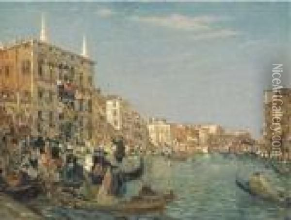The Grand Fete On The Grand Canal Oil Painting - Emma Ciardi