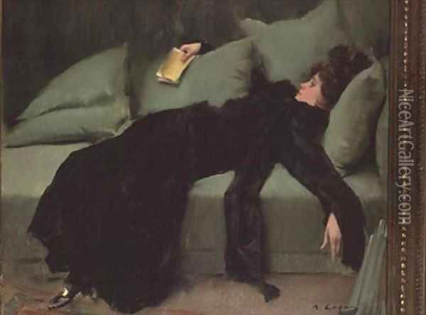 After the ball Oil Painting - Ramon Casas Y Carbo