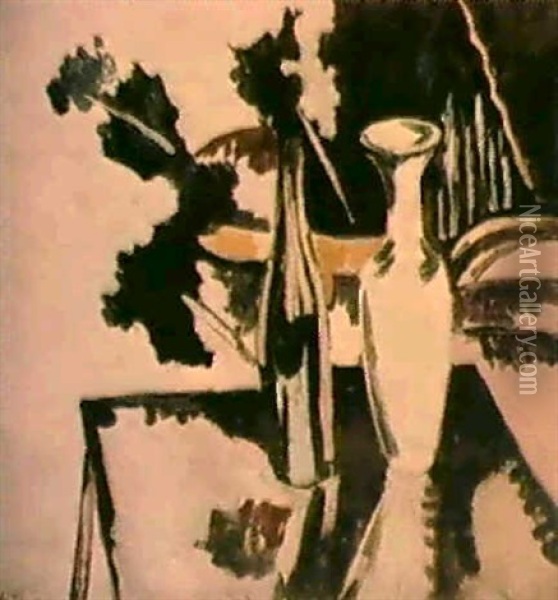 Stilleben Mit Vase Oil Painting - Kurt Scheele