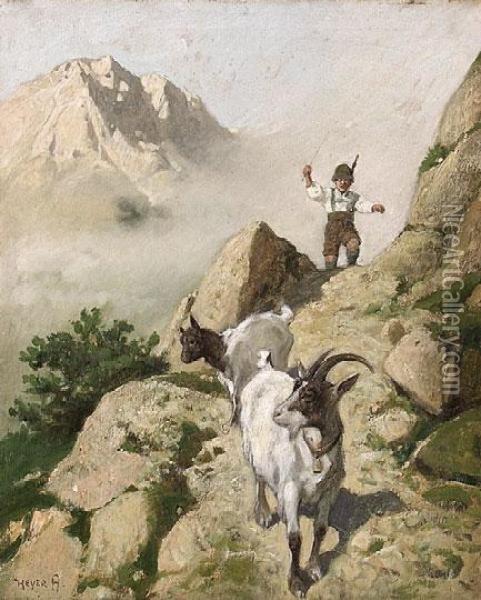 Kecskepasztor Hegyi Osvenyen Oil Painting - Arthur Heyer
