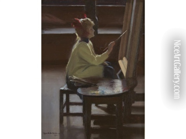 The Little Artist #6 Oil Painting - Robert Alexander Graham