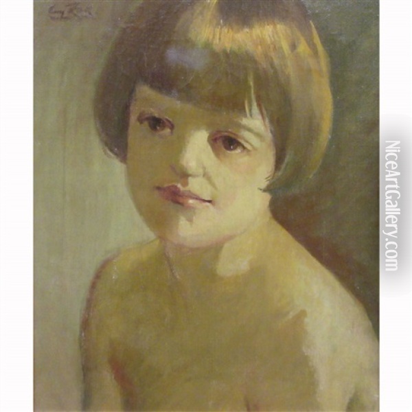 Portrait Of A Boy, Purportedly The Artist's Son Oil Painting - Eugene Zak