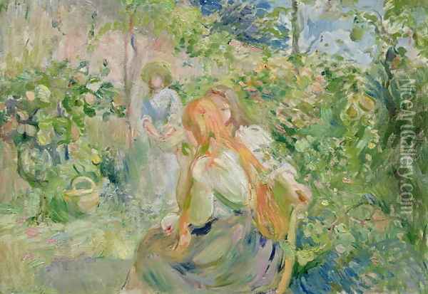 In the Garden at Roche-Plate 1894 Oil Painting - Berthe Morisot