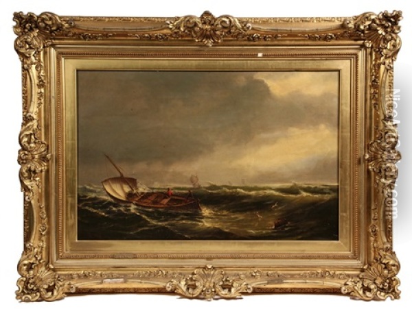 Bearing Down On A Choppy Sea Oil Painting - Edward Moran